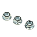 M12 white zinc zin-plated hex flange nut with serrated carbon steel Grade 4 grade 8 grade6